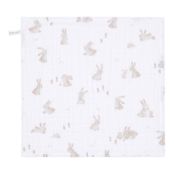 LITTLE DUTCH. Σετ 2 πανάκια προσώπου από μουσελίνα Baby Bunny / Beige – φωτογραφία 2